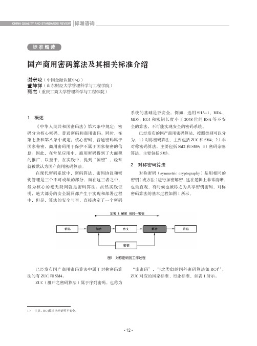 国产商用密码算法及其相关标准介绍