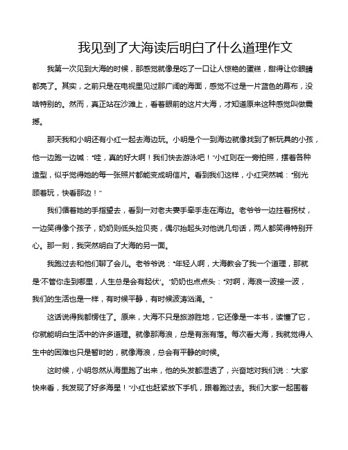 我见到了大海读后明白了什么道理作文