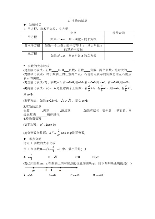 中考数学复习之实数的运算,基础过关练习题