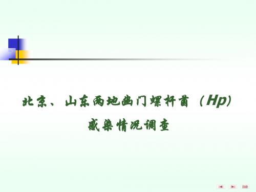 北京、山东两地幽门螺杆菌感染情况调查