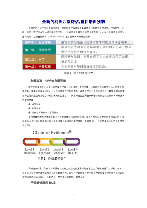 全新的柯氏四级评估—量化培训预期