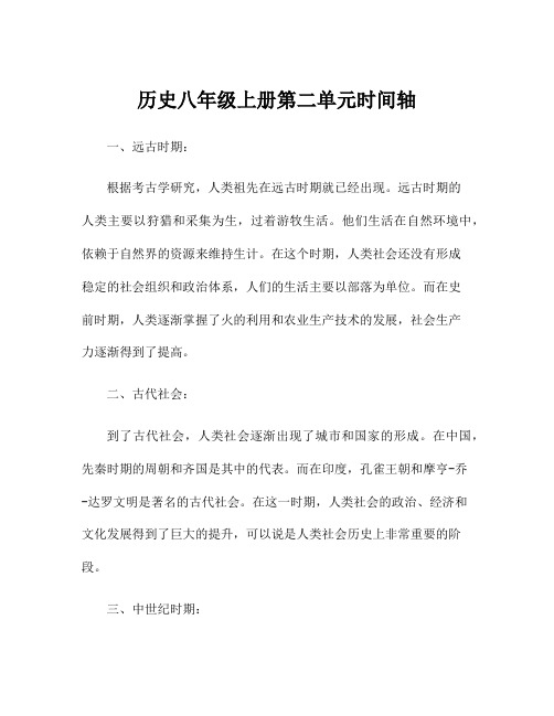 历史八年级上册第二单元时间轴