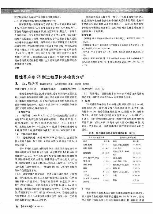 慢性荨麻疹78例过敏原体外检测分析