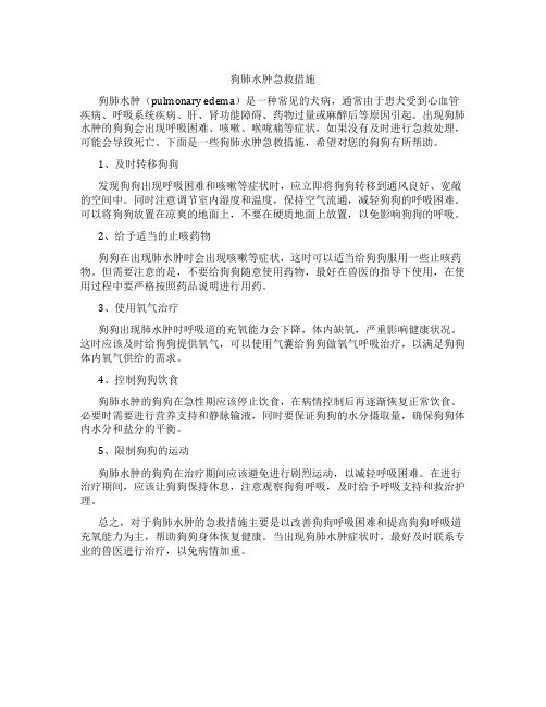 狗肺水肿急救措施