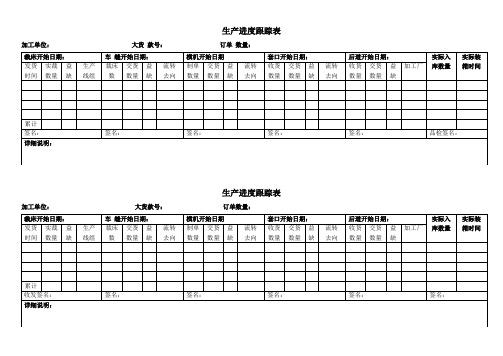 生产进度跟踪表