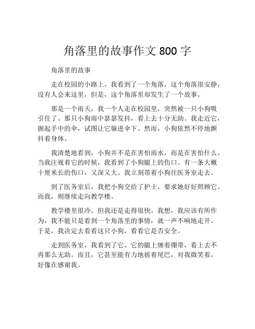 角落里的故事作文800字