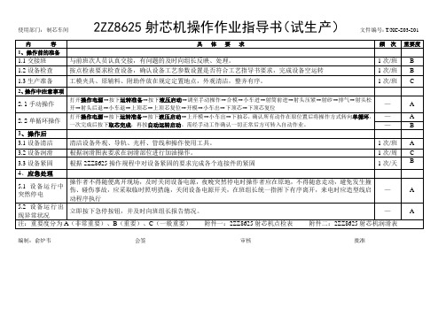 2ZZ8625射芯机操作作业指导书