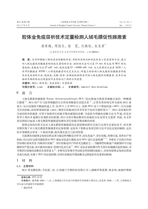 胶体金免疫层析技术定量检测人绒毛膜促性腺激素_杨秀梅