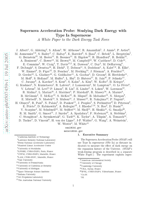 Supernova Acceleration Probe Studying Dark Energy with Type Ia Supernovae