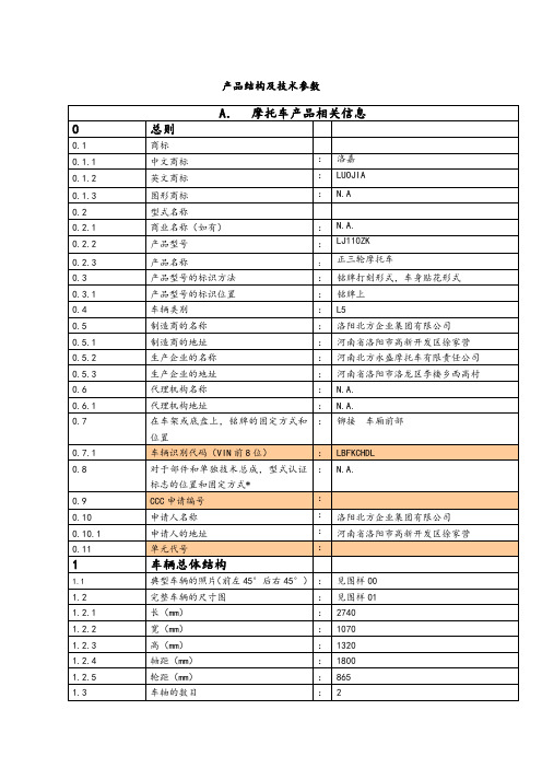 LJ110ZK产品结构及技术参数