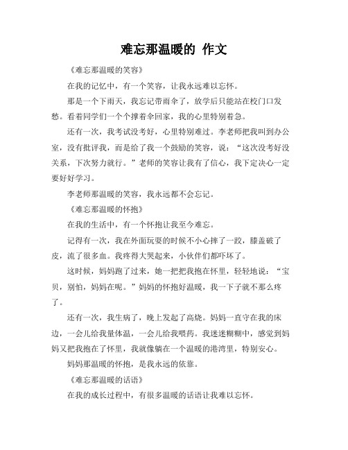 难忘那温暖的 作文