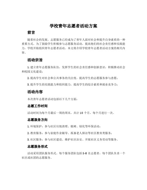 学校青年志愿者活动方案