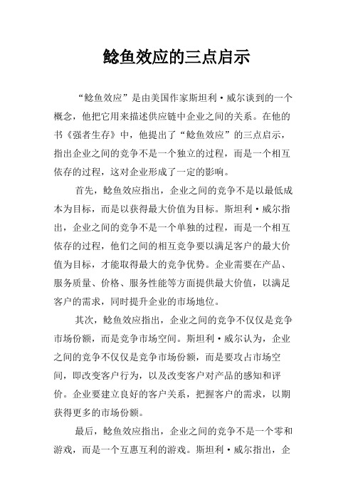 鲶鱼效应的三点启示