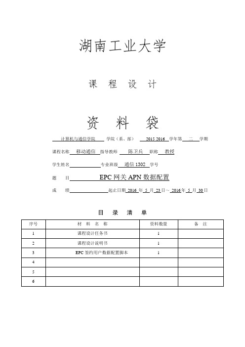 HUT-EPC网关APN数据配置