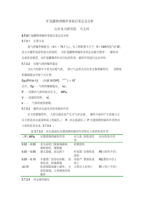 氢气瓶发生物理爆炸模拟分析