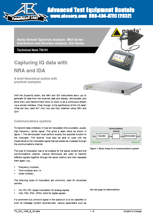 Narda Remote Spectrum Analyzer和IDA Series技术指南说明书