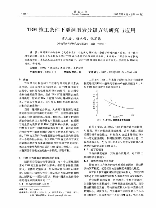 TBM施工条件下隧洞围岩分级方法研究与应用