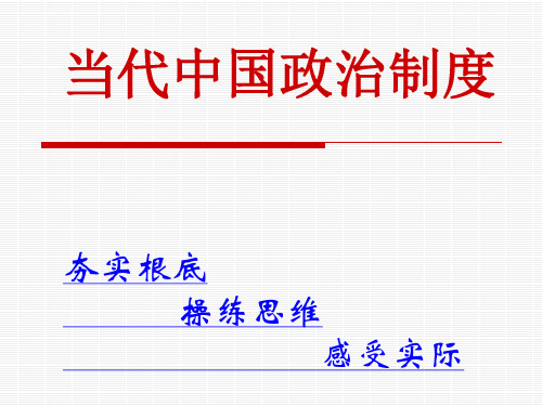 当代中国政治制度 - 当代中国政治制度