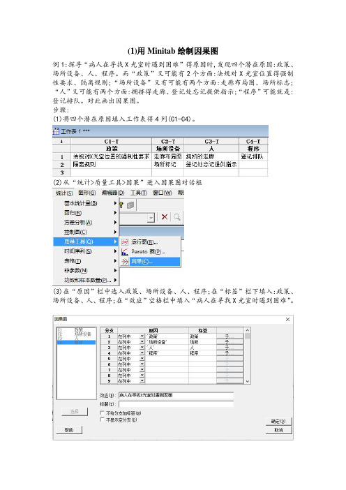 用Minitab绘制因果图、排列图