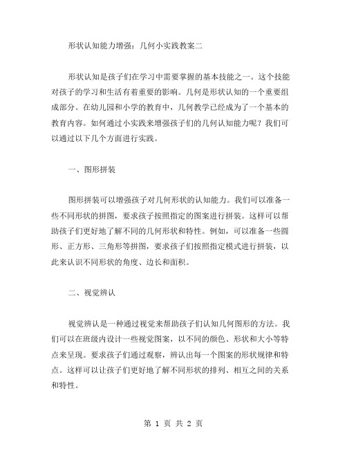 形状认知能力增强：几何小实践教案二