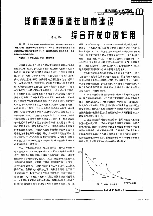 浅析景观环境在城市建设综合开发中的作用