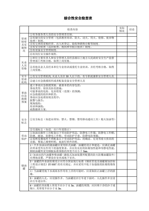 40五类安全检查表