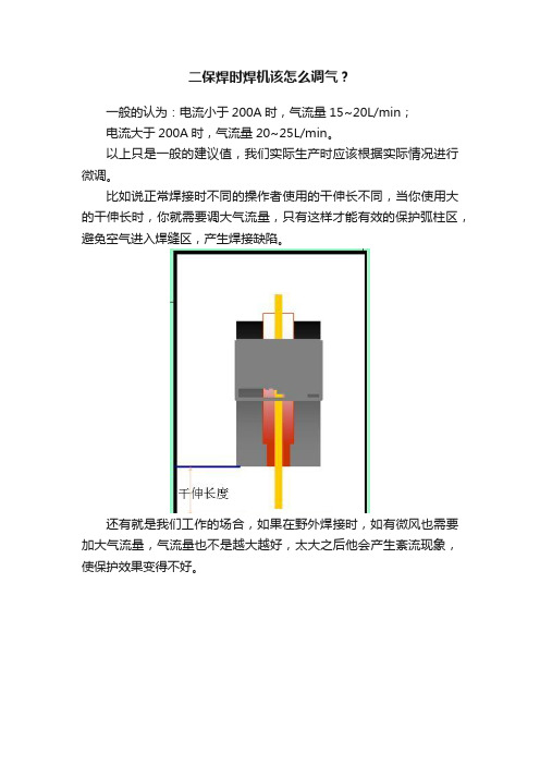 二保焊时焊机该怎么调气？