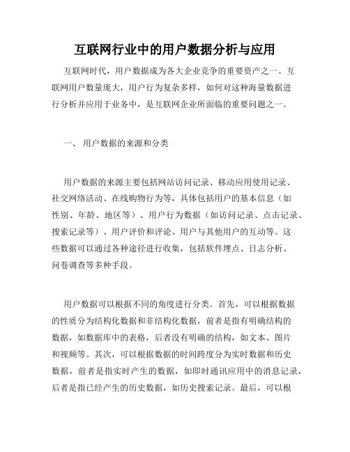 互联网行业中的用户数据分析与应用