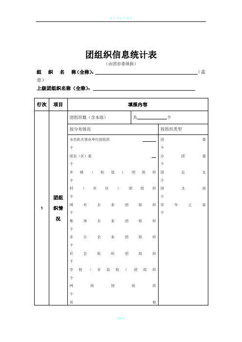 团组织信息统计表