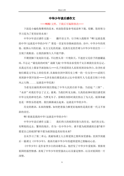 中华少年读后感作文