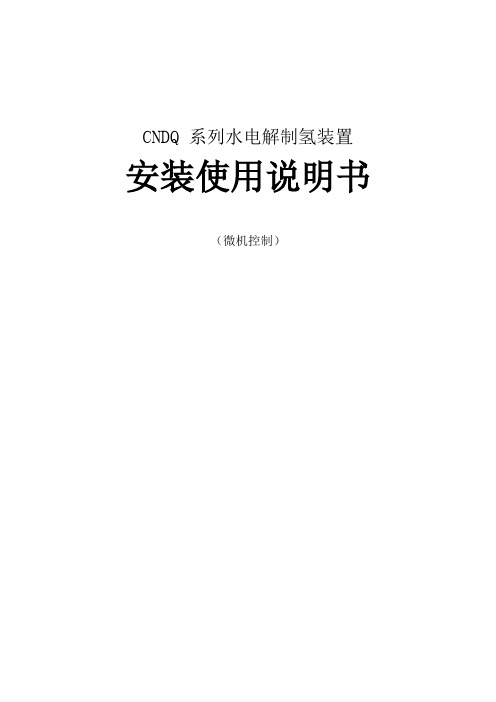 CNDQ 系列水电解制氢装置安装使用说明书