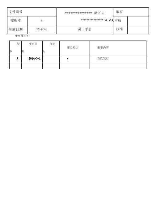 2014版最新员工手册资料