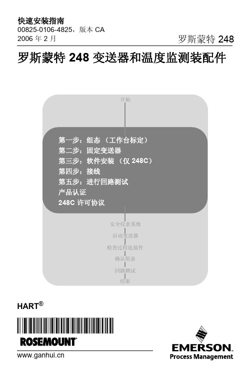 罗斯蒙特 248 变送器和温度监测装配件 快速说明书