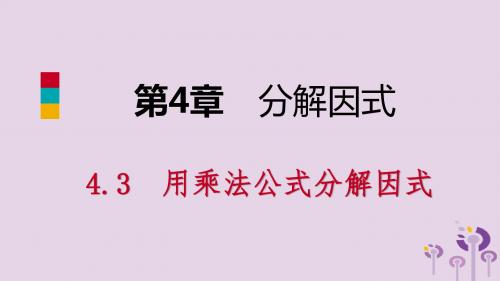 2019年春七年级数学下册第4章因式分解4.3第2课时用完全平方公式分解因式课件浙教版