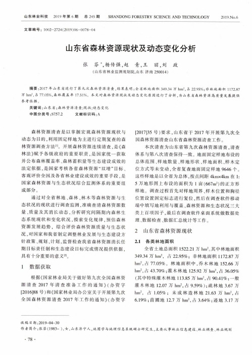 山东省森林资源现状及动态变化分析