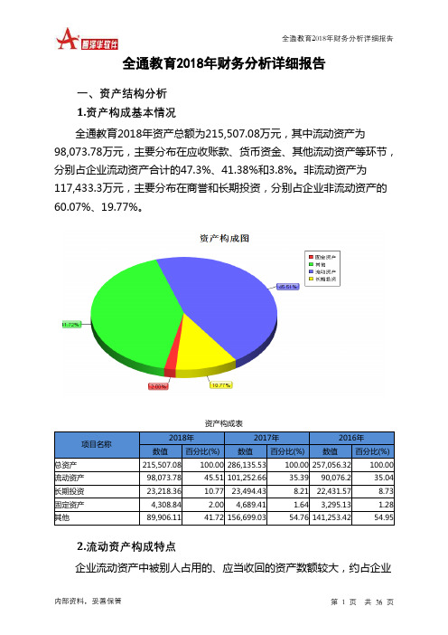 全通教育2018年财务分析详细报告-智泽华