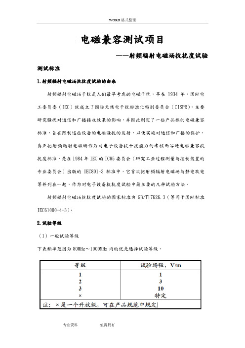 射频辐射电磁场抗扰度试验