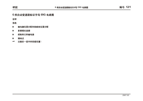 明锐_12_6 档自动变速箱标识字母 09G 电路图