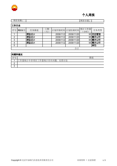 软件项目-个人周报-模板