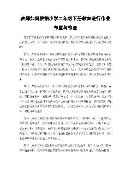 教师如何根据小学二年级下册教案进行作业布置与检查