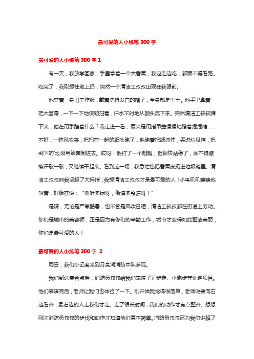 最可爱的人小练笔300字