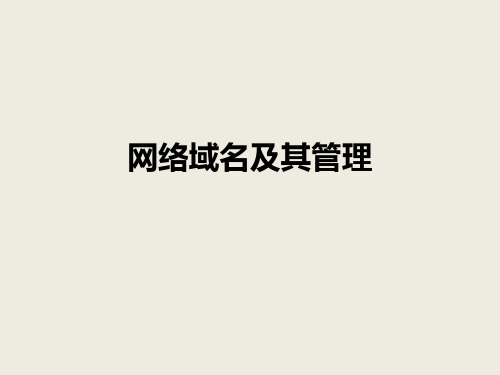粤教版高中信息技术选修3网络技术应用:网络域名及其管理