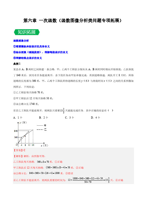 第六章一次函数(函数图像分析拓展)(解析版)