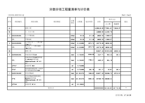 第3.1某图书馆分部分项工程量清单与计价表