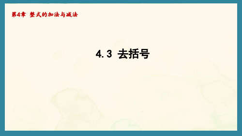 4.3 去括号(课件)青岛版(2024)数学七年级上册