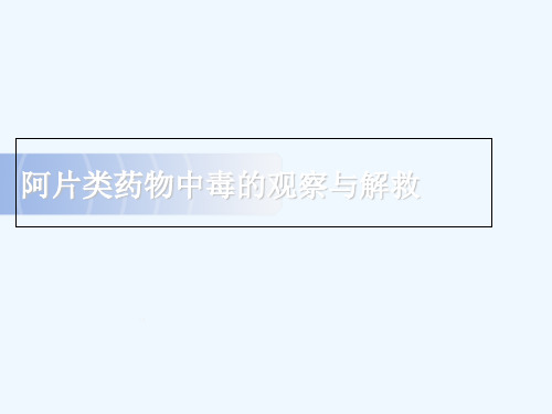 阿片类药物中毒的观察与解救ppt课件