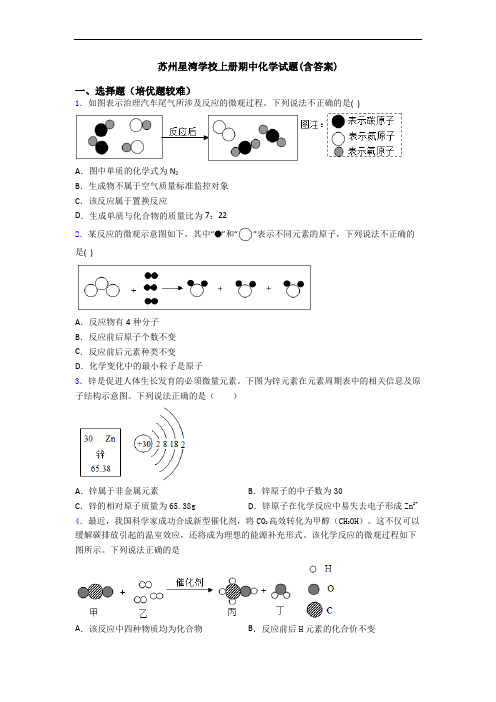 苏州星湾学校初三化学上册期中化学试题(含答案)