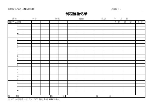 RC-1808 制程检验记录