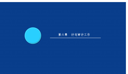 审计学第六章计划审计工作