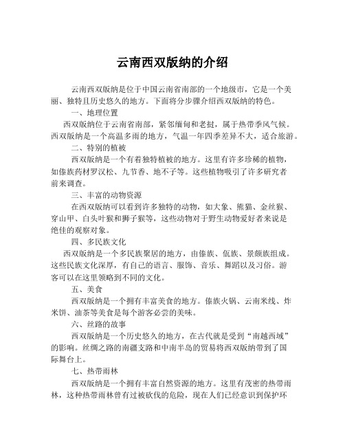 云南西双版纳的介绍